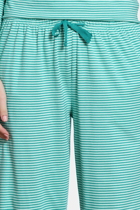 Zivame The Weekender Knit Cotton Pyjama Set - Ocean Floor — image 6